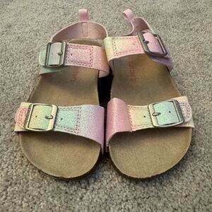 NWOT Carter’s Cork Strap Sandals, Rainbow, 11